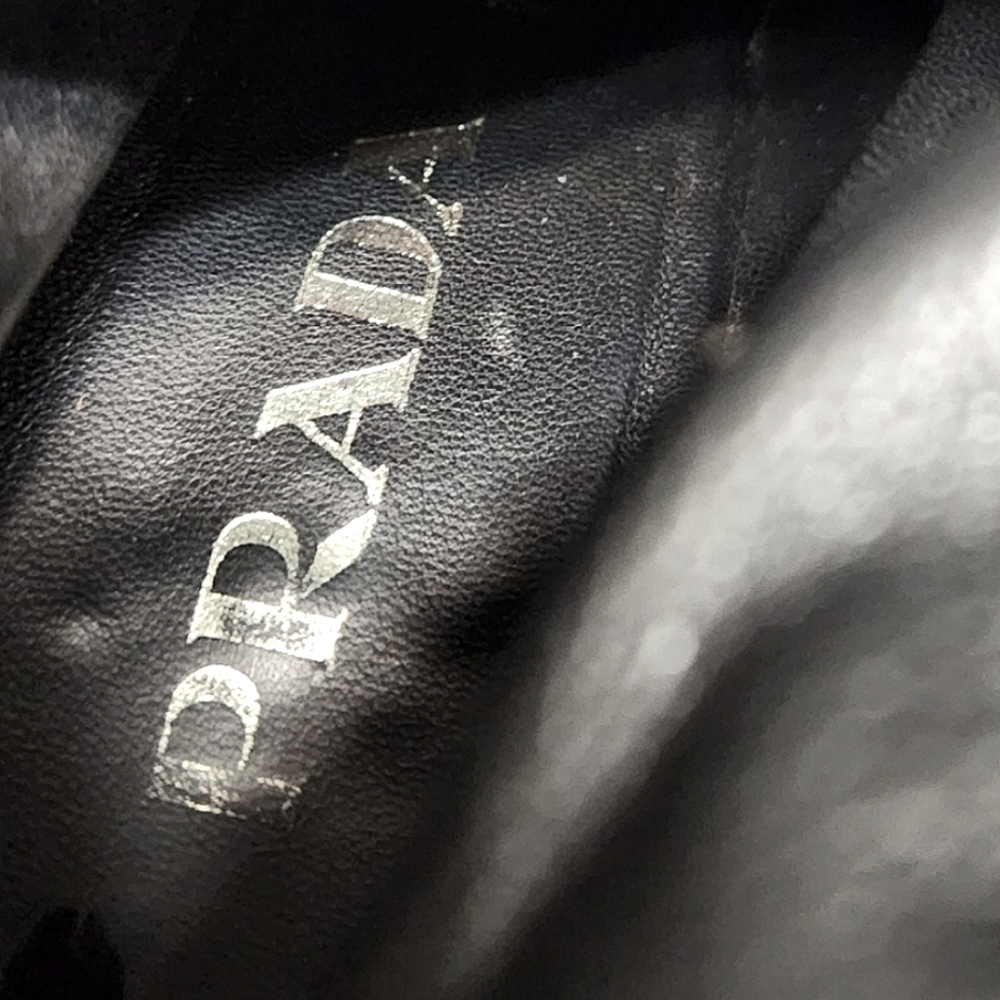 PRADA Black suede kitten Heeled knee high boots size 36.5 (fits 6.5-7) - Picture 6 of 7